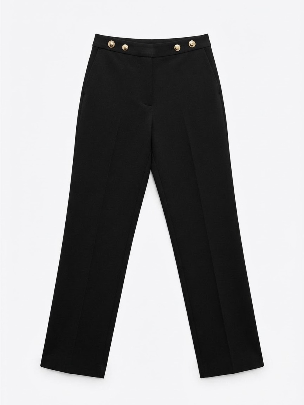Michael Kors Women’s Black Gold Button Tailored Sailor Pants Trousers Size XS